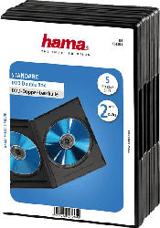DVD-Doppel-Leerhülle Standard, 5er-Pack, Schwarz