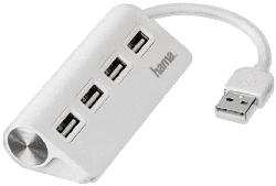 USB-2.0-Hub 1:4, bus-powered, weiß (12178)