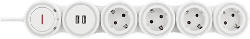 Steckdosenleiste GT-290 4-fach, 1.4 m Zuleitung, 16 A 3500 W, 2x USB-A, weiß