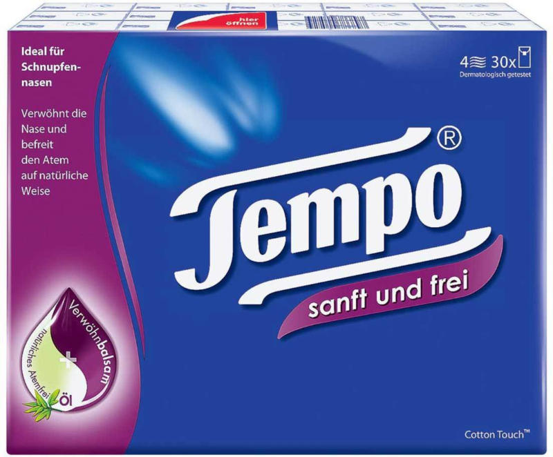Tempo mouchoirs doux & librement 30 paquet -