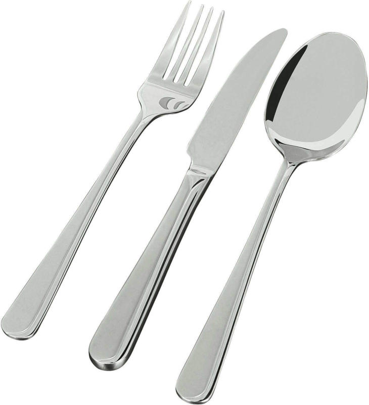 Lusol Set de couverts Perth satinés, 70 pièces pour 12 personnes -