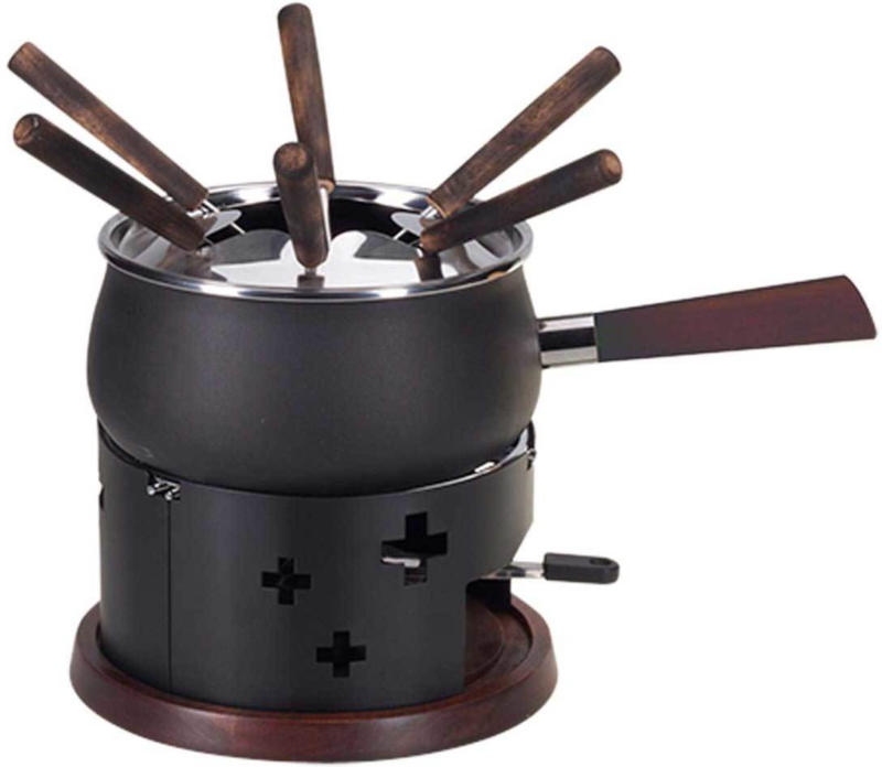 Nouvel Set de fondue à la viande CH look acacia croisé -