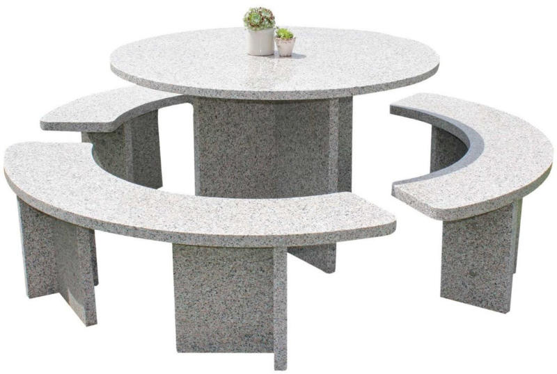 Tischgarnitur Sepino Granit 4-teilig, rund -