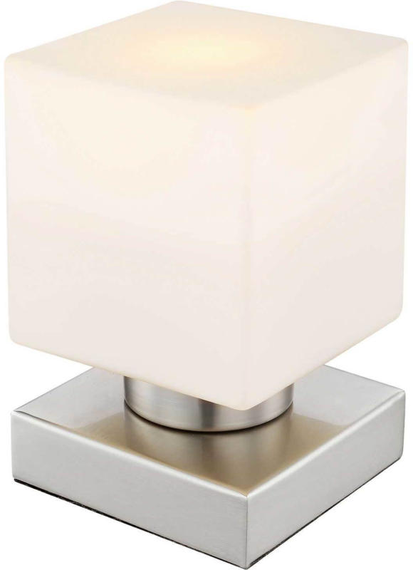 Led Lampe à Poser Tablo Nickel Mat Blanc -