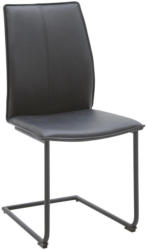 Schwingstuhl In Metall, Leder Schwarz
