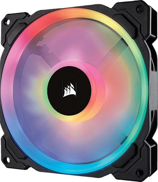 CORSAIR LL140 mit doppelter RGB-Lichtschleife LED Gehäuselüfter, Schwarz/Mehrfarbig
