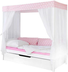 Himmelbett Lino 90x200 cm Rosa/ Weiß