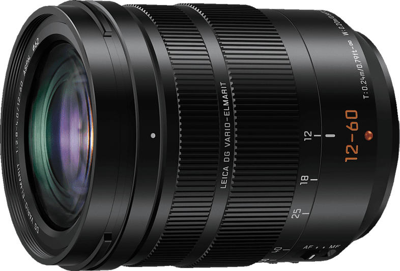 PANASONIC H-ES12060 Lumix G LEICA 12 mm-60 mm f/2.8-4 DG, ASPH (Objektiv für Micro-Four-Thirds, Schwarz)