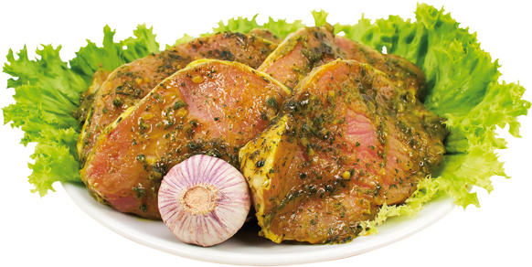 Schweine Kotelett in Scheiben mariniert