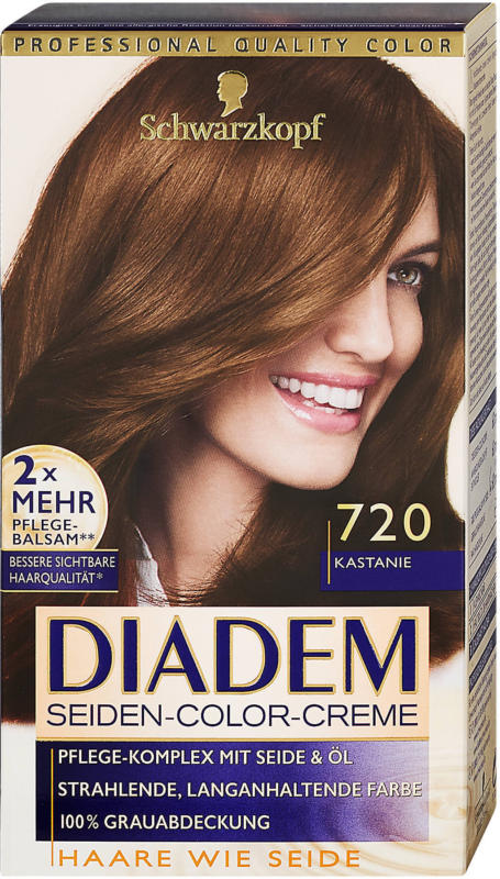 Diadem Seiden-Color-Creme dauerhafte Haarfarbe - Nr. 720 Kastanie