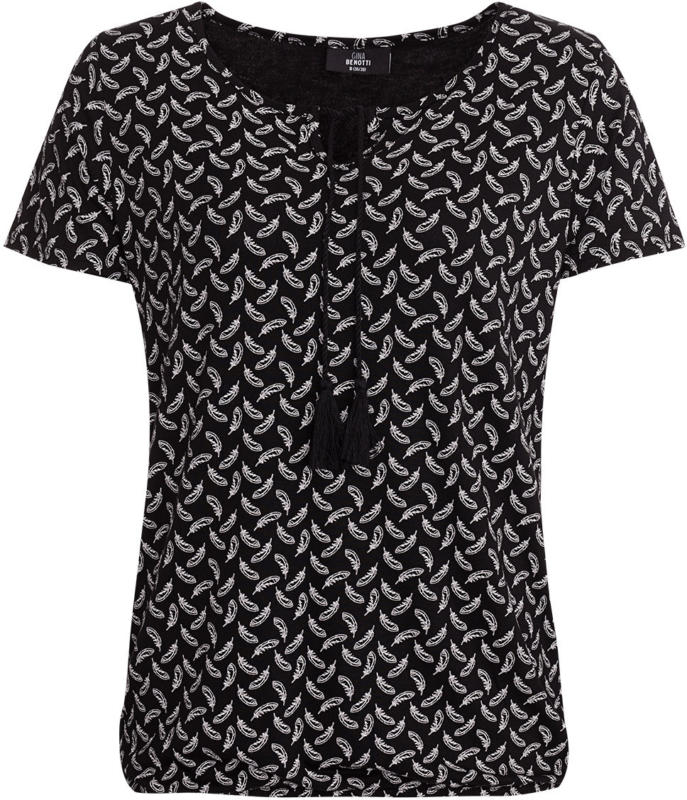 Damen T-Shirt mit Feder-Print (Nur online)