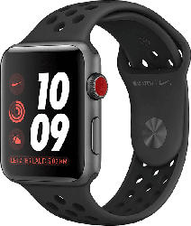 Watch Nike+ Series 3 GPS + Cellular Space Grau, 38 mm Aluminiumgehäuse mit Nike Sportarmband Schwarz