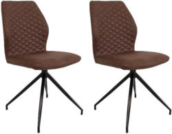 Stuhl-Set in Textil Braun, Dunkelbraun