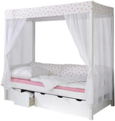 Himmelbett in Weiß, Hellrosa