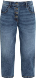 3/4 Damen Slim-Jeans mit Knopfleiste