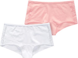 2 Damen Pantys mit Spitzeneinsatz