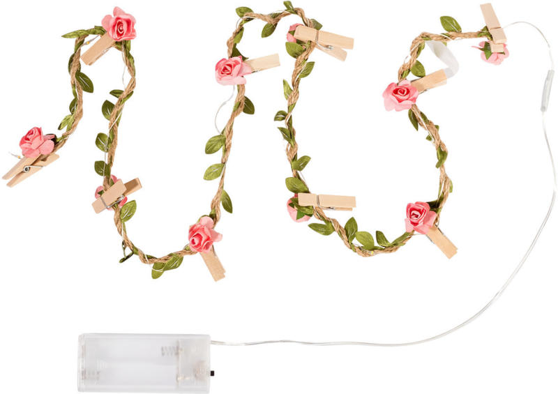 LED Girlande mit Rosenblüten (Nur online)