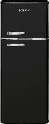 Doppeltür-Kühlschrank Retro Schwarz 55cm 208 L