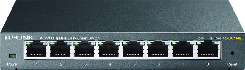 TP-Link TL-SG100 Desktop Gigabit Easy Smart Switch, blau (TL-SG108E)