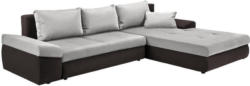 Wohnlandschaft in Textil Braun, Creme