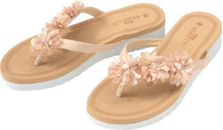 Damen Zehensandalen mit Blüten-Applikation