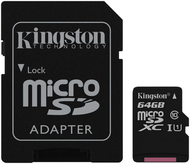 64GB Kingston microSDHC Class 10 45MB/s inkl. SD-Adapter