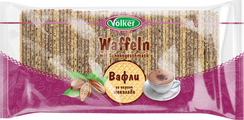 Waffeln mit 71% Cremefüllung mit Schoko-Geschmack