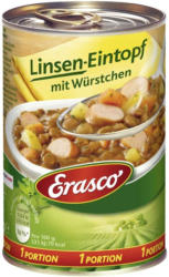 Erasco 1 Portion Linseneintopf oder Gulaschsuppe und weitere Sorten, jede 400g/390-ml-Dose
