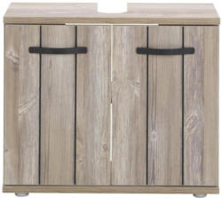 Waschbeckenunterschrank Kieferfarben/Dunkelgrau