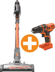 Akku-Staubsauger mit Wechsel-Akku 18V Orange BHFEV182C + Akku-Bohrschrauber (ohne Akku und Ladegerät)