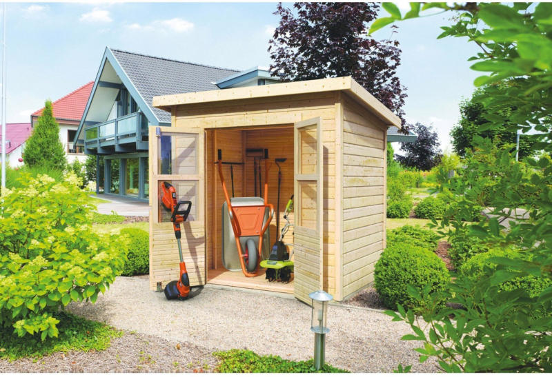 Karibu Holz-Gartenhaus Neuenburg 1 Natur 208 cm x 150 cm
