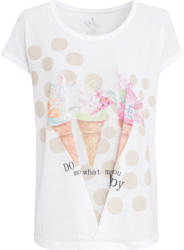 Damen T-Shirt mit Eistüten-Motiv