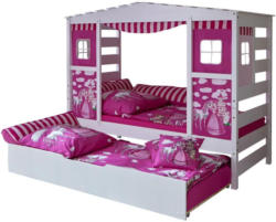 Hausbett Lio 90x200 cm Weiß/Pink