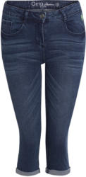 3/4 Damen Slim-Jeans mit Used-Waschung