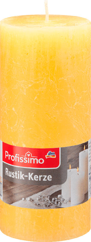 Profissimo Stumpenkerze Rustik 160/68 gelb