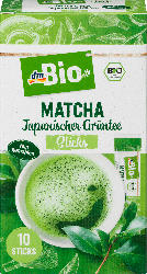 dmBio Grüner Tee, Matcha Sticks, japanischer Grüntee (10 x 2 g)