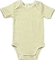 ALANA Baby Body, Gr. 74/80, in Bio-Schurwolle, Bio-Baumwolle und Seide, grün, natur, für Mädchen und Jungen