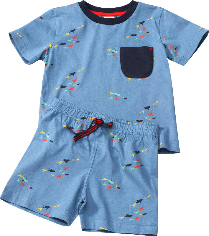 ALANA Set aus Kinder Shirt und Shorts, Gr. 104, in Bio-Baumwolle, blau