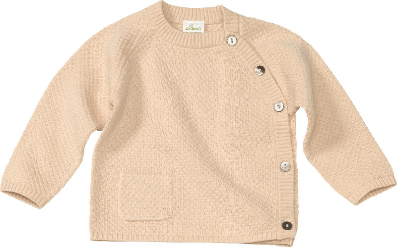 ALANA Baby Pullover, Gr. 62, in Bio-Baumwolle und Leinen, beige, für Mädchen und Jungen