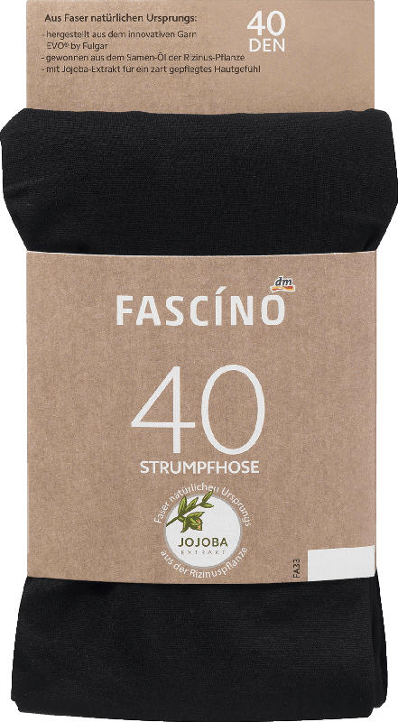 FASCÍNO Strumpfhose 40 den, schwarz, Gr. 38/40