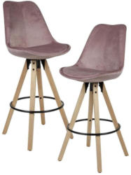 Barhocker-Set B: 49 cm Samt Rosa