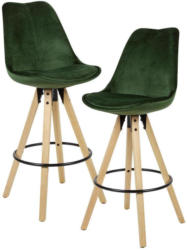 Barhocker-Set B: 49 cm Samt Grün