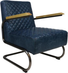 Sessel in Leder Blau