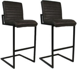 Barhocker-Set Block 2-er Set Anthrazit