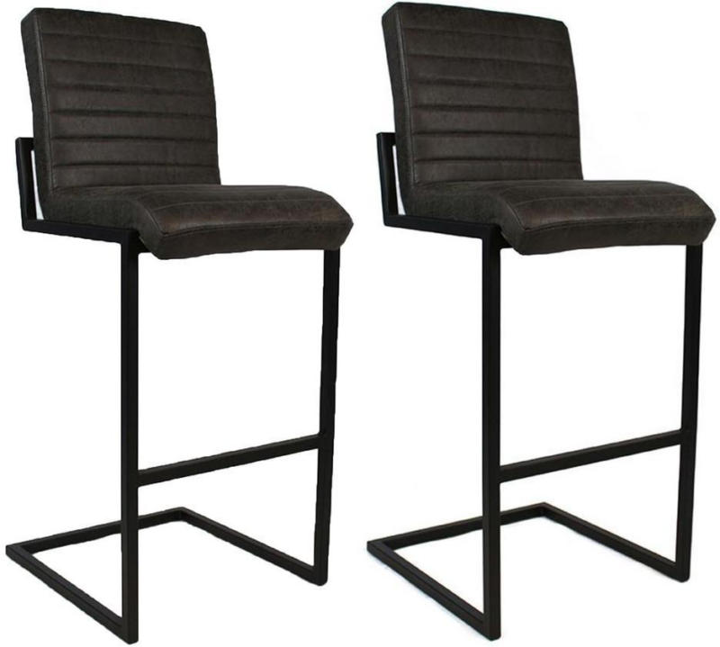 Barhocker-Set Block 2-er Set Anthrazit