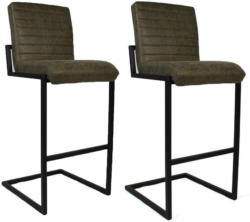 Barhocker-Set Block 2-er Set Olivgrün