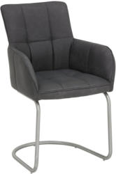 Sessel In Metall, Textil Anthrazit, Edelstahlfarben
