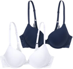 2 Damen Push-Up-BHs mit Spitze
