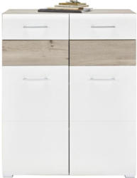 Schuhschrank in Weiß/Silbereichenfarben