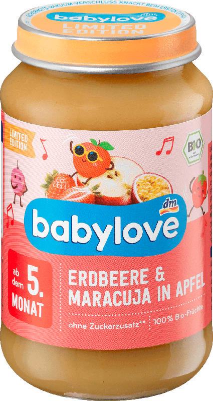 babylove Früchte Erdbeere & Maracuja in Apfel ab dem 5.Monat